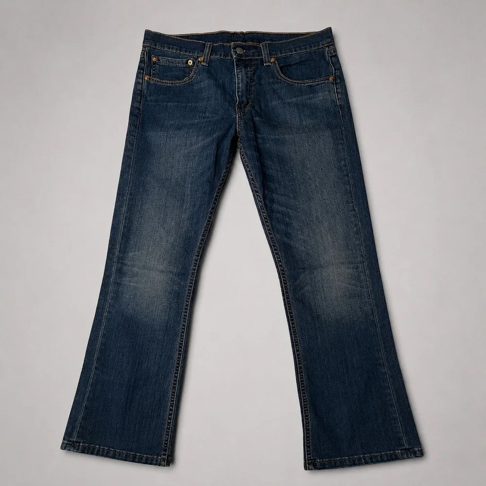 Levis 527 Jeans Mens 34x30 Blue Bootcut Stretch Denim Dark Wash Pants